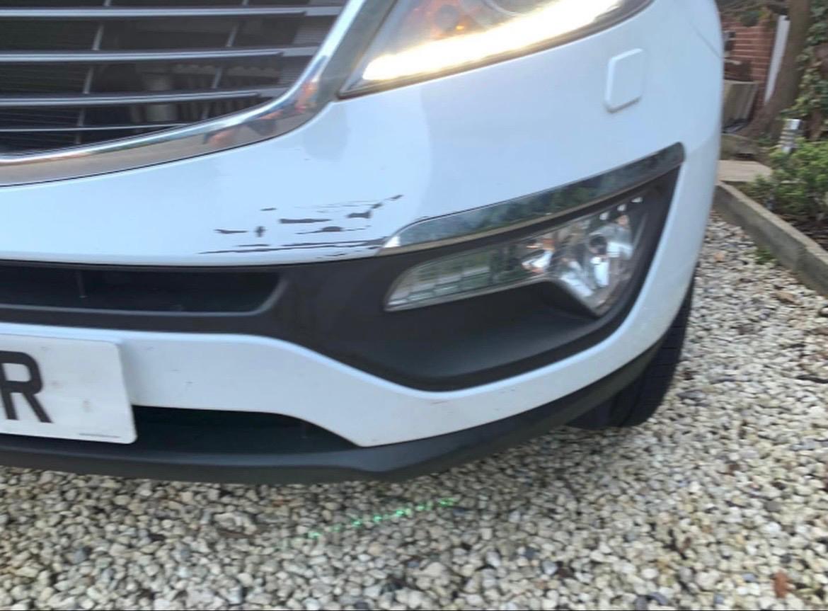 White bumper · before